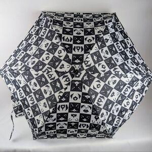 ShedRain Mini Manual Fold Umbrella Cats Dogs Print Lightweight Black White NWT